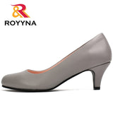 ROYYNA Spring Autumn New Styles Pumps Women Big Size Fashion Sexy Round Toe Sweet Colorful Soft Women Shoes Free Shipping