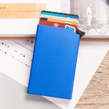 Aluminum Card holder Metal Men credit Card Holder Rfid Blocking Mini Slim Wallet Automatic Pop up  Card Case Protector