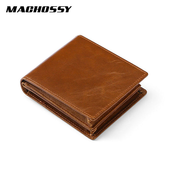 Vintage Oil Wax Handmade Real Skin Men Wallets Multi-Functional Cowhide Coin Purse Genuine Leather Card Holders Wallet For Man