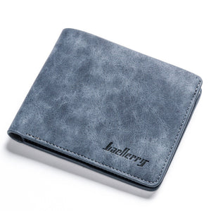 baellerry Slim Vintage Nubuck Leather Wallet For Men Short Designer Man Purse Thin ID Credit Card Holder Money Bag