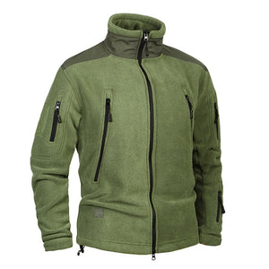 Mege Brand Clothing Coat Men Thicken Warm Military Army Fleece Jacket Patchwork Multi Pockets Polartec Men's Jacket and Coats