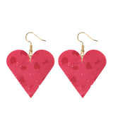 Love Heart Pendant Hollow Pu Leather Earrings New Dangle Earrings for women Valentine's Day Gift Wholesale valentine earrings