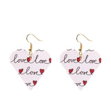 Love Heart Pendant Hollow Pu Leather Earrings New Dangle Earrings for women Valentine's Day Gift Wholesale valentine earrings
