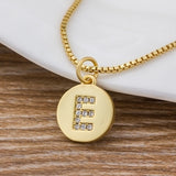 Hot Sale Wholesale Women Girls Gold Initial 26 Letters Necklace Long Charm Personal Necklace Pendants Copper CZ Jewelry