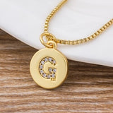 Hot Sale Wholesale Women Girls Gold Initial 26 Letters Necklace Long Charm Personal Necklace Pendants Copper CZ Jewelry