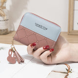 Lady Coin Purses Cards Holder Tassels Pendant Zipper Moneybags Woman Wallet Bags Lady Short Wallet Girls Pocket ID Card Holders