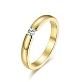 Engagement Ring for Women Stainless Steel Silver Color Gold Color Finger Girl Gift US Size 5 6 7 8 9 10
