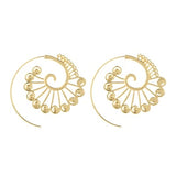 HuaTang Trendy Gold Silver Color Round Spiral Earrings For Women Brinco Earings Oorbellen Hoop Earrings Alloy Pendientes Earring
