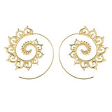 HuaTang Trendy Gold Silver Color Round Spiral Earrings For Women Brinco Earings Oorbellen Hoop Earrings Alloy Pendientes Earring