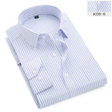 Plus Size S to 8xl formal shirts for men striped long sleeved non-iron slim fit dress shirts Solid Twill Social Man's Clothing