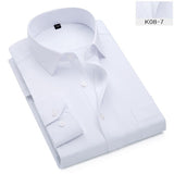 Plus Size S to 8xl formal shirts for men striped long sleeved non-iron slim fit dress shirts Solid Twill Social Man's Clothing