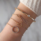 4pcs/Set Classic Turtle Cuff Chain Charm Bracelets Bangle Multilayer Open Bracelet Sets Women Statement Wristband Party Jewelry