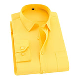 DAVYDAISY 8xl 7xl Men Shirt Long Sleeved Man Business Causal Shirts Twill White Yellow Shirt Brand Formal Shirts Soft DS275