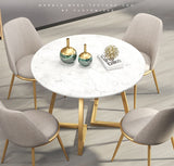 Table and chair combination round marble table leisure reception round table one table four chairs