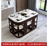 Northern European marble dining table household post-modern simple small flat contraction rectangular solid wood dining table an