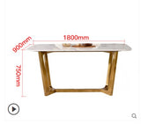 Nordic style luxury marble dining table and chair combination Modern minimalist dining table Household small oval dining table