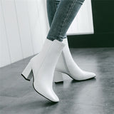 Women Side Zipper Мартин сапоги Comfortable mid Heel Ankle Boots Fashion Warm Winter Shoes Black Red White women boots
