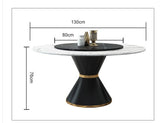 Rock plate round dining table with turntable marble round dining table and chair combination post modern dining table for 8 peop
