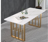 Rock plate dining table and chair combination light luxury small household modern simple ins net red northern European marble di