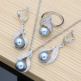 Freshwater Pearl with Beads Jewelry Sets Silver 925 Jewelry Wedding Decoration for Women Earrings/Pendant/Ring/Necklace Set