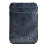 Wholesale Genuine Leather Convenient ID Pocket Bank Credit Card Case Vintage Thin Card Wallet Men Cash Bag Slim Bus Card Holder