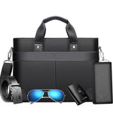 5pcs/lot Briefcase business 15 inch laptop Bag Men PU Leather Men Bags luxury Business Brand Male computer Handbags 2020 New