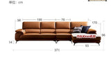 Leather sofa head layer cowhide small house type Nordic modern simple living room light luxury leather art style leather