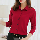 Jocoo Jolee Office Lady Shirt Elegant Solid Long Sleeve Turn down Collar Blouse Korean Slim Tops Chiffon Blouse 11 colors S-2XL