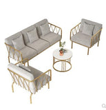 Nordic ins simple wrought iron loft sofa set red living room coffee shop clothing store rest double lazy sofa