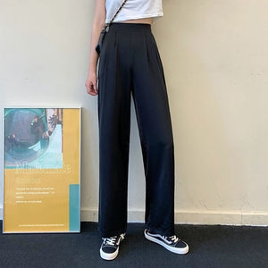NEW Women Spring Summer Thin Trousers Wide Leg Solid Color Loose Pants Ankle Length Pants Casual Trouser Plus Size Pants S-2XL