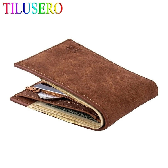 2020 New Fashion PU Leather Men's Wallet With Coin Bag Zipper Small Money Purses Dollar Slim Purse New Design Money Wallet