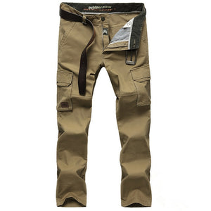 Men's Overalls Military Army Cargo Pants Spring Cotton Baggy Denim Pants Male Multi-pockets Casual Long Trousers Plus Size 42
