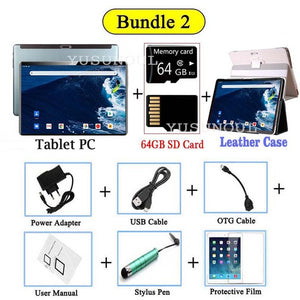 2020 New Tablet Pc 10 inch Android 9.0 Google Play 3G Phone Call Tablets WiFi Bluetooth GPS IPS 2.5D Tempered Glass+Free Gifts