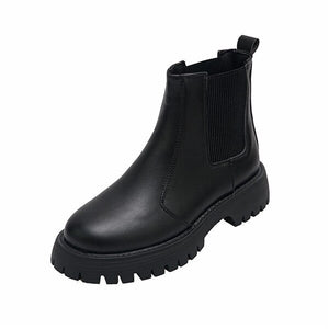 COOTELILI Fashion Boots Women Warm Winter Boots 4cm Heel Boots For Woman Platform Black Basic Slip On Women Shoes Botas 35-39