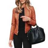 Women Fashion Autumn Winter Cardigan Jacket Short Faux Leather Suit Coat Outwear Clothes Plus Size 4XL