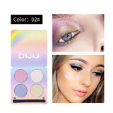 4 Color Women Eyeshadow Pallete Metallic Shiny Eye Shadow Powder Long Lasting Non-blooming Eye Makeup Charm Girls Cosmetic TSLM1
