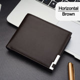 Slim Men&#39;s Wallet Male of Leather Small Mini Design Leather Thin Luxury Brand Card Coin Purse for Men Wallets portomonee heren