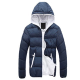 Men's small hooded cotton-padded jacket casual slim-fitting cotton-padded jacket candy colored cotton-padded jacket