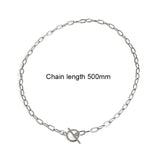Stainless Steel Multi Layers Chain Necklace With Heart Lock Women Punk Padlock Pendant Necklace Thick Necklace Couple Necklace