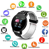 119Plus Smart watches For Women Waterproof Sports Smartwatch Heart Rate Monitor Blood Pressure Functions  Digital Watch Clock