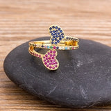 2020 Dropshipping 6 Styles Romantic Heart Rings Fashion Gold  Color Wedding Ring for Female Statement Engagement Party Jewelry