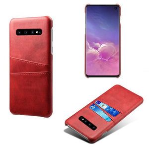 For Samsung Galaxy S10 Plus S9 Note 9 A6 A8 2018 A7 A9 A3 A5 A7 2017 J3 J5 J7 2016 Card Slots Cover PU Leather+PC Cases Fundas