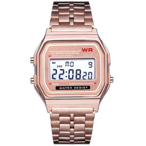 Electronic Watches Rose Gold Silver Watches Woman Men Watch Digital Display Retro Style Clock Men's Digital Wristwatches
