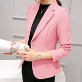 Women's Blazer 2020 Red Long Sleeve Blazers Pockets Jackets Coat Slim Office Lady Jacket Female Tops Suit Blazer Femme Jackets