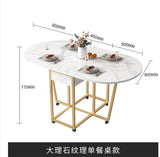 Folding table household small family dining table round movable telescopic multifunctional table