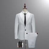 ZOGAA Men's 2 Pieces Sets Classic Blazers Suit Men Business Blazer Tops and Pants Suits Spring Autumn Men's Wedding Party Set
