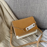 New contrast color flap crossbody bag ladies ring chain purse bags girls small chic designer square messenger pack сумки