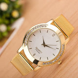 2018 Luxury Brand Geneva Watch Women Fashion Roman Numeral Gold Plated Metal/Nylon Link Analog Quartz Vogue Wrist Watches Clocks