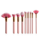 4/10 Pcs Makeup Brush Set Pink Handle Female Foundation Makeup Brush Powder Eye Shadow Blush Blending Cosmetic Beauty Tool Set