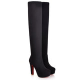 Fashion Female Over The Knee Boots Winter Knee High Boots Women Platform Boots High Heels Long Boots Ladies Shoes Plus Size 43